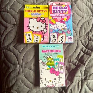 Hello Kitty Kids Learning Cards and Game Card Bundle NWT X 3